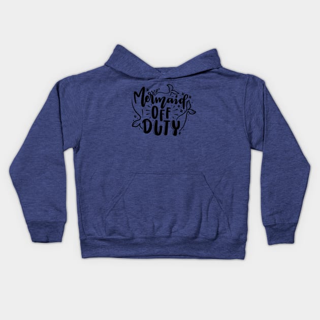 mermaid off duty Kids Hoodie by Uri Holland 